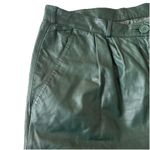 LORD & TAYLOR Women Green Straight Soft Genuine 100% Leather Pants VTG Sz 16 Black Photo 3