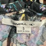 O'Neill  Black Floral Alta Ruffle-Hem Mini Dress Junior's Small Puff-Sleeve Photo 6