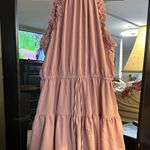 NEW Halter Sleeveless Smocked High Waist Ruffle Layered Mini Dress L Pink Size L Photo 3