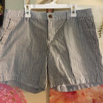 Old Navy White and Blue Striped Bermuda Shorts Photo 0