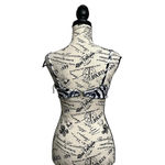 Norma Kamali X Underwire Bikini Top Blue White Chevron Strappy Outdoor Beach XXS Photo 3