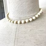 Monet  vintage cream and gold tone beaded necklace Photo 3