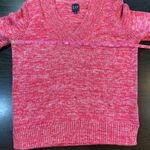 Gap  Pink Marled Y2K Style  V-Neck Sweater S Clean Girl Cozycore 100% Cotton Knit Photo 8