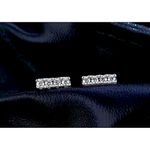 Boutique Sparkling Diamond Bar Stud Earrings | 14k White Gold over Sterling Silver Photo 2