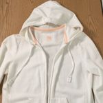 SO  Women's White Hoodie Jacket Cotton Soft White Light Peach Size Xs/Small Photo 2