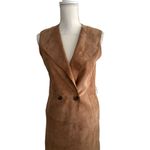 White House | Black Market Tan Suede Belted Long Vest Size XS Photo 2