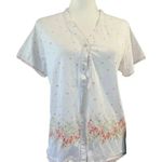 Liz Claiborne  pajama set white and pink floral size small Photo 1