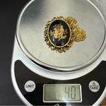 Vintage Unsigned Victorian Revival Cherubs Gemini Zodiac Cameo Pendant Necklace Gold Photo 3