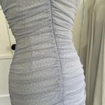 Cotton Candy LA Light Blue Ruched Drawstring Tie Shoulder Bodycon Mini Dress S Photo 7