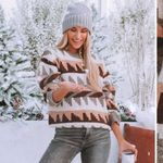 VICI NEW Snowdrift Knit Sweater in Mocha Combo Size Medium Photo 1