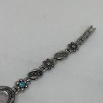 FMD women silver tone dress watch oval 20mm quartz analog rhinestones running Photo 2