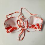 Shade & Shore  Swimsuit Top Womens Size 34B Orange White Bikini Halter Tie Back Photo 3