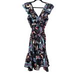 PATBO Cordel Print Belted Midi Dress NWT Sz 4 Black Photo 1