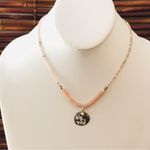 Silpada Pink Quartz Choker Necklace Sterling Silver Medallion 16” Photo 1