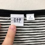 Gap  Short Sleeve Slub Cotton Black White Stripe Tie Shirt Womens Small Photo 6