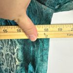 Roz & Ali Petite M Sheer Blouse Teal Blue Abstract Boho Resort Whimsigoth Y2K Photo 5