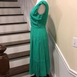 Kate Spade Jade Green Tea Length Cap Sleeves Empire Crossover Top Dress Sz 4 Photo 5