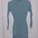 Luzabelle Dusty Blue Ribbed Turtleneck Pencil Sweater Dress Size XS Photo 0