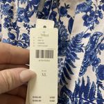 Anthropologie Somerset Tiered Maxi Dress Floral Blue Chinoiserie Vines Womens XL Photo 3