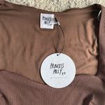 Princess Polly NWT Nolan Short Sleeve Ribbed Crop Top Size Small 4 Brown Cute Photo 4