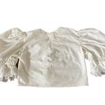 Reworked cottagecore puff sleeve lace up blouse š„ White Photo 4