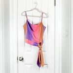 NWT 4Si3nna Elodie Tie Waist Crop Tank Sz L Pink Orange Purple Summer Fe… Size L Photo 2