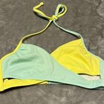 PINK - Victoria's Secret  Yellow and Light Blue Bikini Top Photo 0
