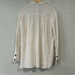 Free People Gauze Button Shirt Womens Small White Long Sleeve Oversized Boho Top Photo 8