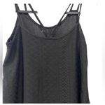 Womens black eyelet tank roomy cross back so cute medium Photo 1
