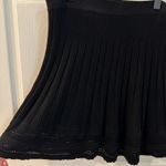 Max Studio  Black Ribbed Knit A-Line Skirt with Crochet Hem, Size Large, Like New Photo 5