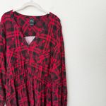 Torrid [] Disney Red Black Mickey Mouse Tartan Plaid Button Front Shirt Dress 5X Photo 7