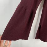 J.Crew Sz L Sweater Peplum Bell Long Sleeve V-neck Wool Blend Burgundy Women’s Photo 3