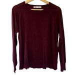 ZARA lightweight red purple plum knit crewneck pullover sweater women's size L Photo 0
