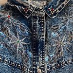 Vintage Sequin Embroidered Western Top Blue Photo 4