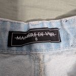 Maniere De Voir  High Rise Distressed Straight Relaxed Jeans W8 Light Wash Photo 3