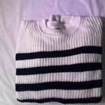 Gap Black and White Striped Crew Neck Sweater Photo 3