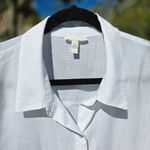 Eileen Fisher  Drapey Tencel Collared Shirt White L Photo 4
