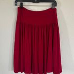 Norma Kamali  Red Mini Swing Skirt Pull On Stretch Size Medium    Photo 0