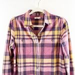 Faherty  Legend Sweater Button Down Long Sleeve Shirt Pink Yellow Small Photo 3