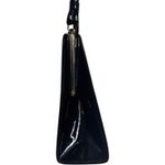 Vintage Aetna Black Patent Leather Box Purse 1960s Structured Frame Handbag Photo 9