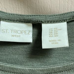 St. Tropez  West women basic t-shirt khaki olive cotton blend Sz XS Photo 2