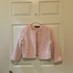 Karl Lagerfeld Light Pink Cropped Blazer. Size-Medium Photo 1