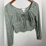 Kirious Los Angeles Sage Long Sleeve Eyelet Crop Top Photo 1