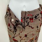 Newport News Blazer Skirt Suit Set Womens 4/6 Brown Floral Fall Photo 8