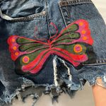 Free People Distressed Denim Butterfly Shorts Photo 5