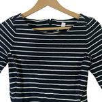 Banana Republic Stripe Fit & Flare Mini Dress Womens 6P Black Cotton Preppy Twee Photo 2