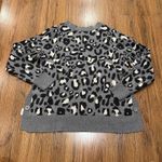 Stella & Dot  Sweater Womens Medium Leopard The Side Button Gray Photo 4