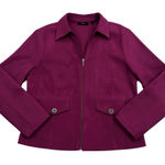 Tribal Magenta Faux Suede Moto Jacket Women’s Size 6 Zip Front Silver Detail GUC Pink Photo 0