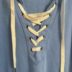 Aerie Light Blue Lace Up Oversized Cozy Sweater Size Med NWOT Photo 3