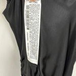 ZARA Satin Slip Dress Midi Black Viscose Draped V Neck Minimalist Classic S NWT Photo 13